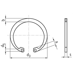 Poistný krúžok DIN 472, pre otvory   37mm, nerez 1.4122 photo