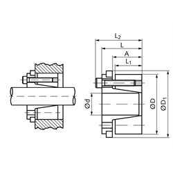 Upínacie sady typ COM-C nerez, diera 20 až 60mm scheme