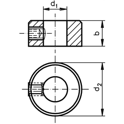 Krúžok DIN 703 s červíkom, otvor 50mm, nerez 1.4305 photo