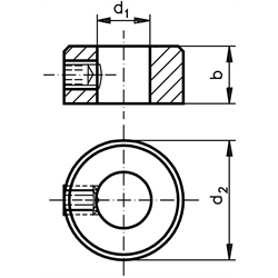 Krúžok DIN 705 A s imbus. skrutkou, otvor 30mm, oceľ bez úpravy photo