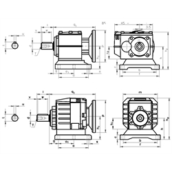 Motor s prevodovkou HR/I,  0,25 kW, 230/400 V, model B3,n2=257 ot/min Md2=9 Nm  photo