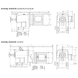 Prevodové motory NR/I, 230/400 V, do 1,5 kW, do 668 Nm scheme