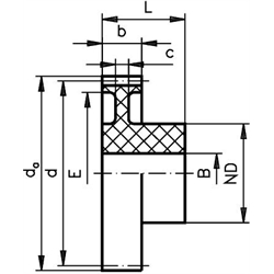 Ozubené koleso odliate z plastu Polyketon, modul 0,7, 32z. photo