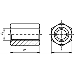 Predlžovacie matice DIN 6334 scheme