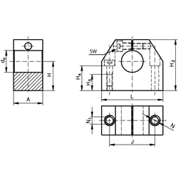 Uchytenia hriadeľa GW-1 ISO Serie 1 scheme