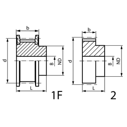 AT-remenice, rozostup 5, šírka remeňa 32 mm scheme