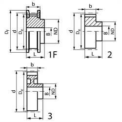 XL remenice , 10z, šírka remeňa 037=9,53mm, ALU photo