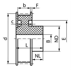 T-remenice, rozostup 2,5; šírka remeňa 6mm, plast scheme