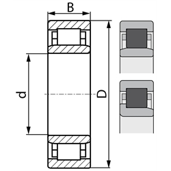 SKF 1-radové súdkové ložiská, vnút. priemer 15 - 50 mm scheme