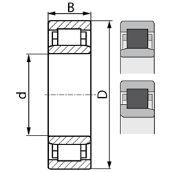 Súdkové  ložisko SKF®, 1-radové, Clearance C3, NU 205 ECP/C3 photo