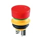 Emergency stop button 2NC/1NO, mounting diameter 16.2 mm, flat connector