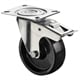 Transportné kolieska z nehrdzavejúcej ocele, otočné kolieska s brzdou a doskou, tepelne odolné, termoplastická zmes