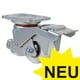 Lifting Castors with Plate, with Swivel Operating Lever, Plastic Tread