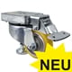 Premium Lifting Castors with Plate, Fixed Operating Lever, Polyurethane Tread