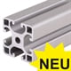 MAE 657.1 Construction Profiles, Type i Modular System, with Open Slots on all Sides, Light, Natural Colour