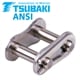 Connecting Link with Spring Clip No. 11/E Tsubaki ANSI (ASA, ex DIN 8188), Stainless Steel, Premium